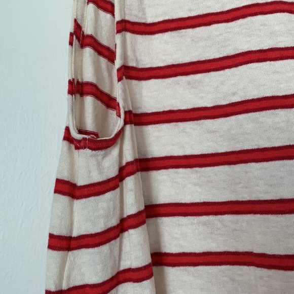 Madewell Sleeveless Red and White Striped Linen Dress - Picture 7 of 9